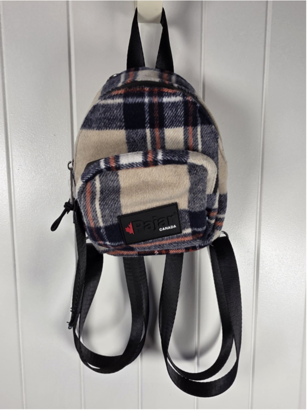 Pajar Canada Nora Mini Backpack Plaid Tartan Fleece Convertible Crossbody Bag